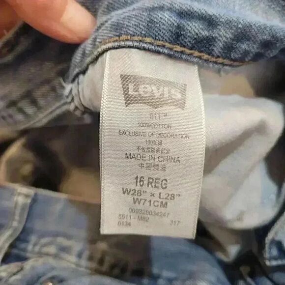 Levi's 511 Girl's Blue Cotton Medium Wash Slim Denim Jeans - Picture 4 of 9